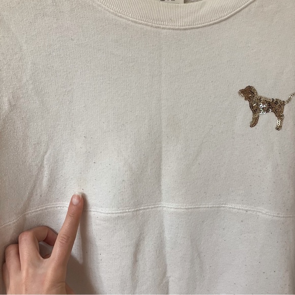 PINK Victoria’s Secret Varsity Ombré Bling Crew Size XS - Picture 12 of 13